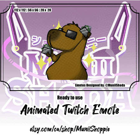 Capy-talism emote, P2U emote on my etsy